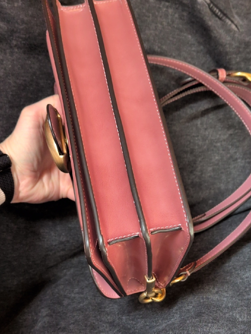 Coach Tabby Shoulder Bag 26 Spazzolato Peony - Picture 9 of 13
